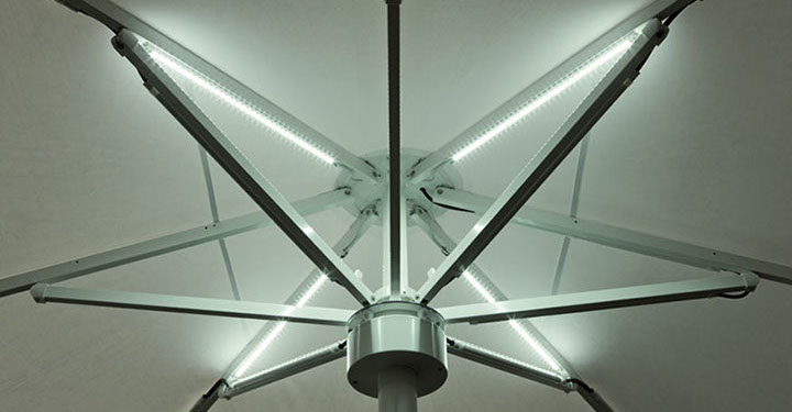 Beispielfoto Großschirme Erweiterung Beleuchtung