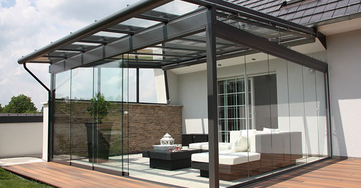 Beispielfoto Terrassendach Erweiterung Schiebetür