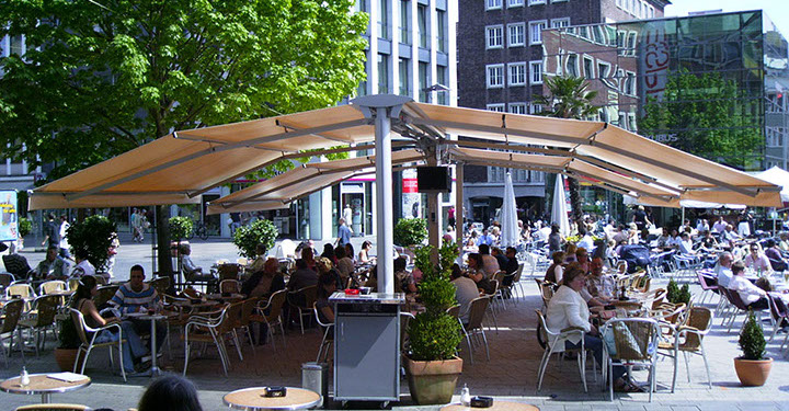 Beispielfoto freistehende Markisen