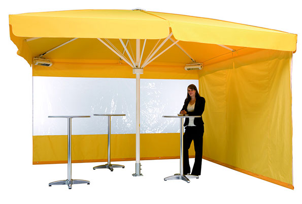 Beispielfoto Großschirme Erweiterung Seitenelement