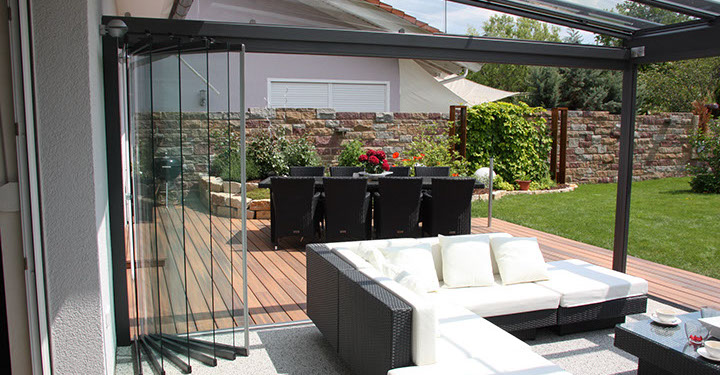 Beispielfoto Terrassendach Erweiterung Falttür